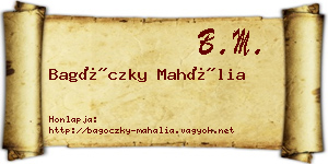 Bagóczky Mahália névjegykártya